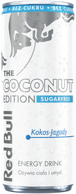 A chilled can of Red Bull Coconut Editions Sugarfree