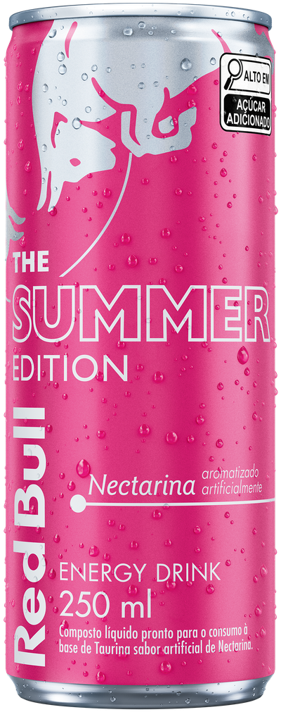 A full chilled can of Red Bull Summer Edition