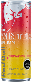 A full chilled can of Red Bull Winter Edition
