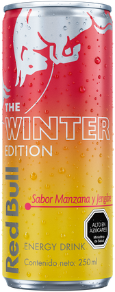 A full chilled can of Red Bull Winter Edition