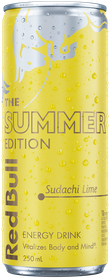 A full chilled can of Red Bull Summer Edition