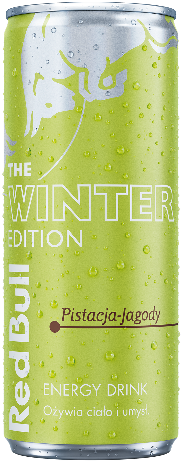 A chilled can of Red Bull Winter Edition
