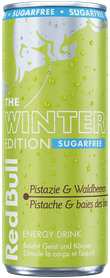 A full chilled can of Red Bull Winter Edition Sugarfree