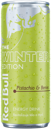 A full chilled can of Red Bull Winter Edition