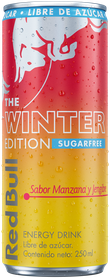 A full chilled can of Red Bull Winter Sugarfree Edition