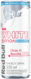 A full chilled can of Red Bull White Edition Sugarfree