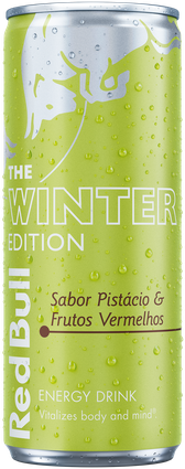 A chilled can of Red Bull Winter Edition