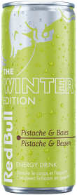 A full chilled can of Red Bull Winter Edition