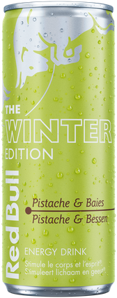 A full chilled can of Red Bull Winter Edition