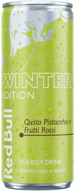 A full chilled can of Red Bull Winter Edition