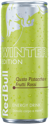 A full chilled can of Red Bull Winter Edition