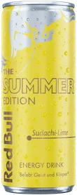 Image of a chilled can of Red Bull Summer Edition