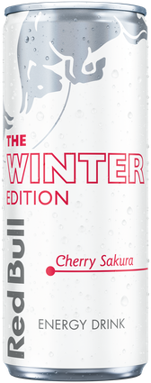 A full chilled can of Red Bull Winter Edition