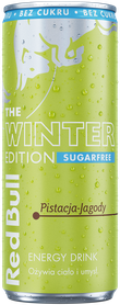A chilled can of Red Bull Winter Edition Sugarfree