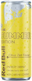 A full chilled can of Red Bull Summer Edition