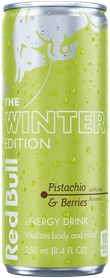 A full chilled can of Red Bull Winter Edition
